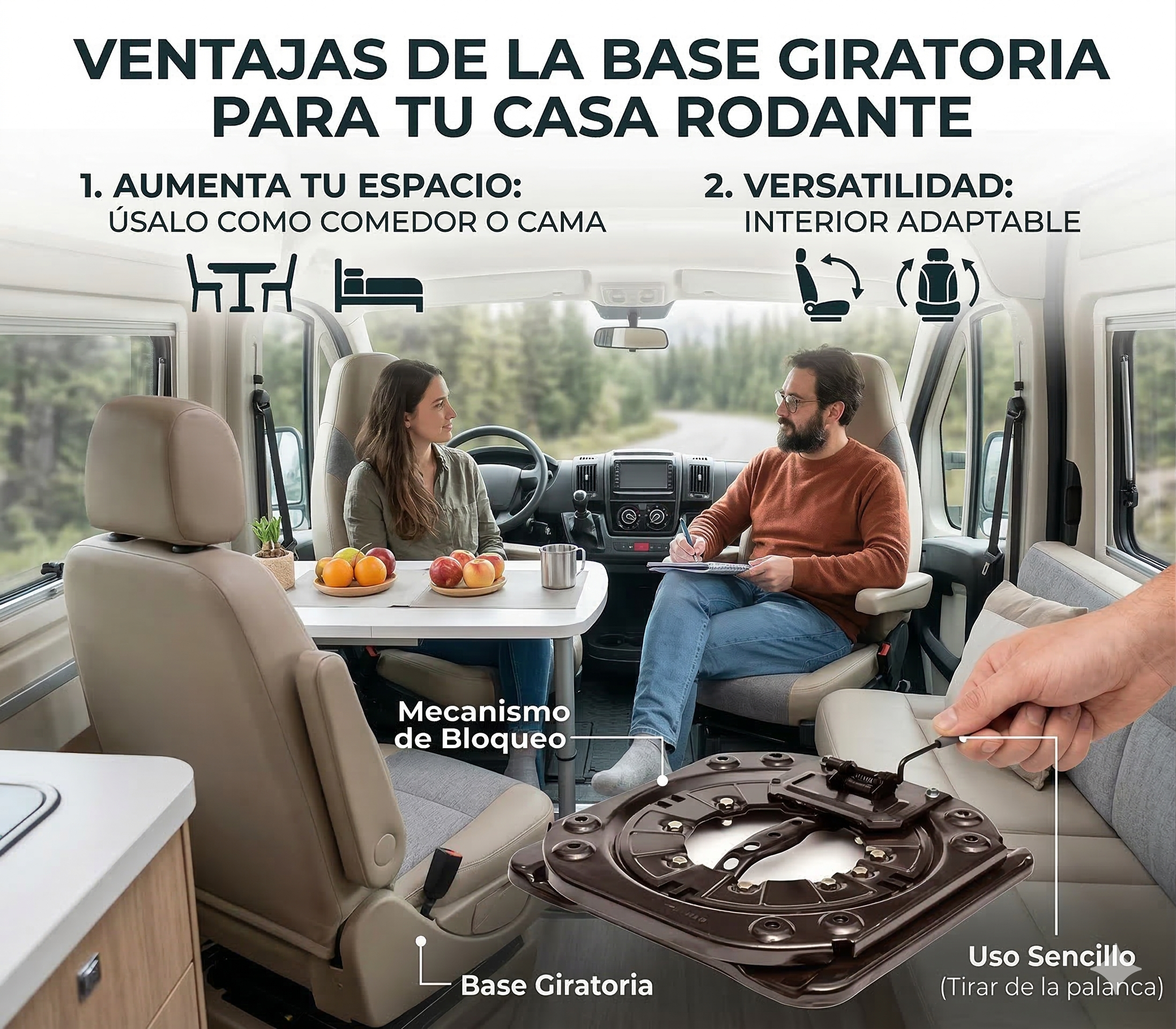 base giratoria auto camper