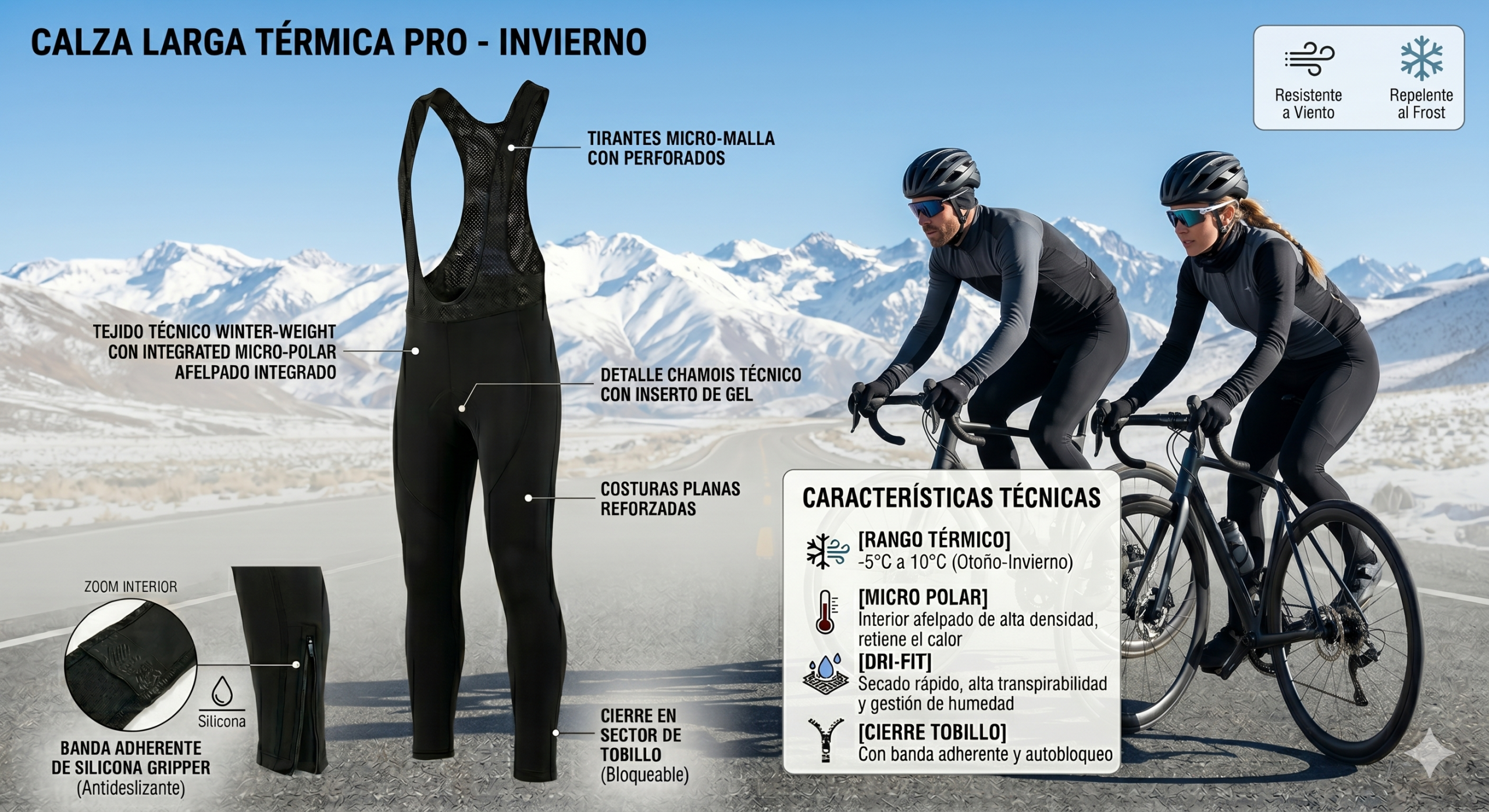 CALZAS TERMICAS CICLISMO INVIERNO RUTA MTB